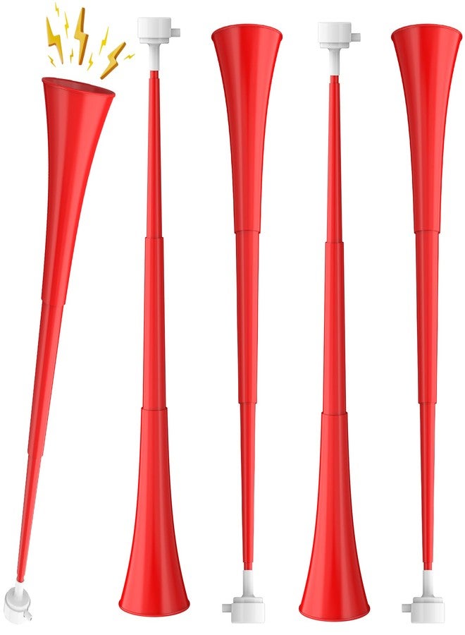 Ouffun Collapsible Stadium Horn 24 Inch Vuvuzela Plastic Trumpet Horn Blow Horn Noisemakers Loud Sound Soccer Horn Cheer Horn for Sporting Events Graduation Games School Party Supplies Favors Accessories - Image 2
